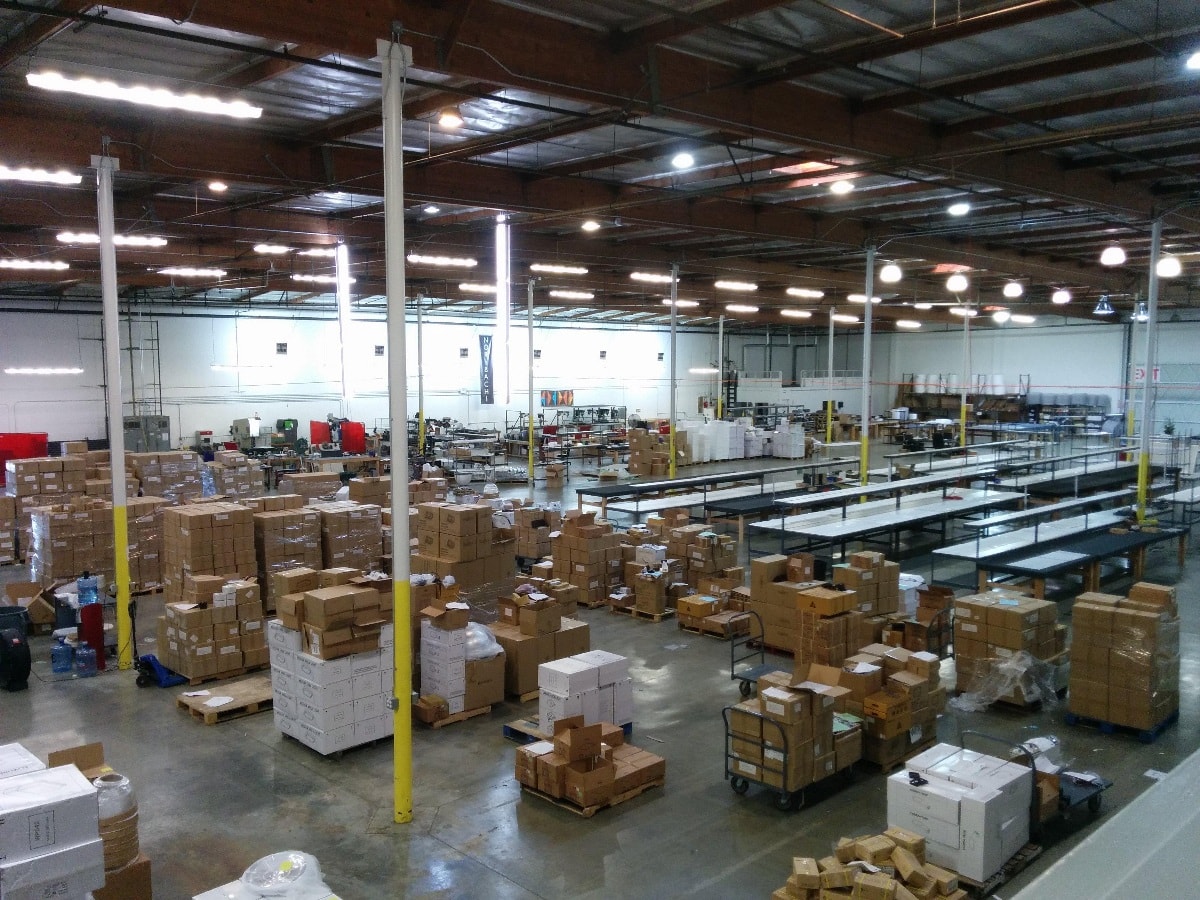 led reduces energy cost of lighting inside factory
